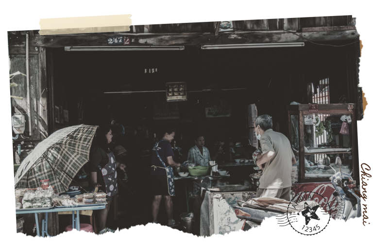 Street food stalls in the style of Thai people in the countryside